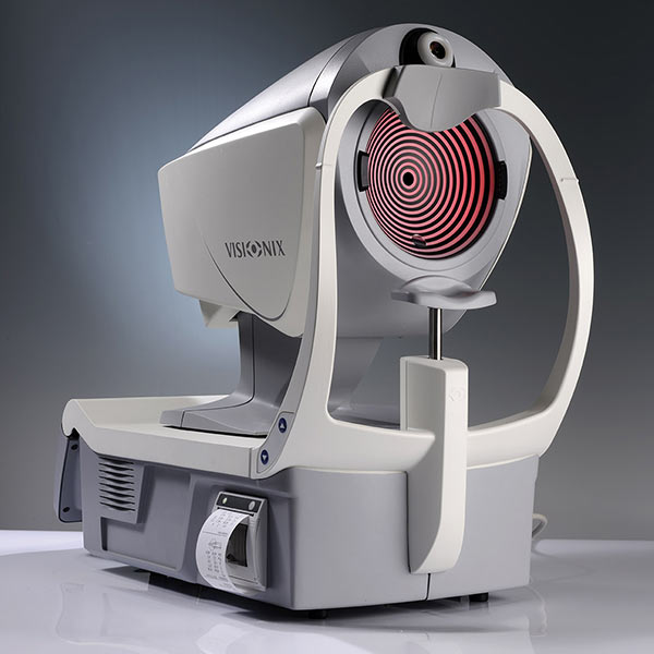 Untersuchung der vorderen Augenabschnitts. Mit dem Hightech-Gerät VX120 untersuchen wir Ihr Auge mikroskopisch und erstellen eine Art "Landkarte" Ihrer Hornhaut. Wichtig ist dies z.B. zur Feststellung einer Hornhausverkrümmung, insbesondere auch für die Kontaktlinsen - Anpassung oder zur Bestimmung des Augeninnendrucks.